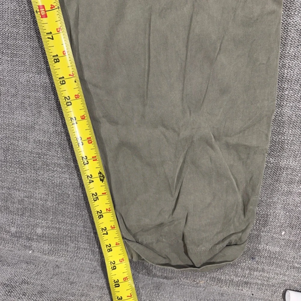 Tommy Bahama Silk Trousers Mens 38 Olive Green Excellent Herringbone Pleated